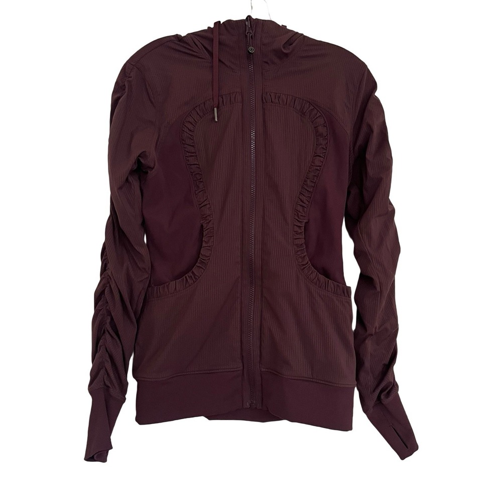 Lululemon Dance Studio Reversible Jacket Size 6 Dark Purple Full Zip Hooded‎